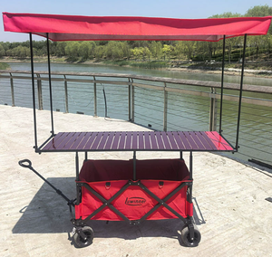 Nouvelle Grande Table Pliante Métallique Personnalisée pour Snacks et Repas, avec Auvent pour Chariot de <span class=keywords><strong>Vente</strong></span> de Rouleaux d'Œufs, à Quatre Roues, 167x60cm, pour <span class=keywords><strong>Camping</strong></span> et Extérieur - Product Image 2