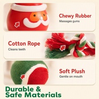 Nouveaux jouets interactifs pour chiens Mito pour Noël, boîte cadeau, jouets à mâcher pour nettoyer les dents, jouets indestructibles pour chiens, ensemble en vinyle/PVC