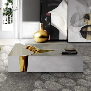 Table basse moderne italienne en acier inoxydable, centre de table de luxe pour salon, mobilier de villa - Product Image 2