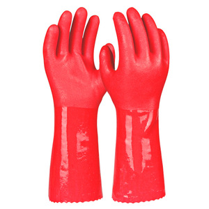 Gants doublés en polaire PU 969-31, imperméables, épaissis, 31 cm, pour la vaisselle et la lessive, rouge - Product Image 2