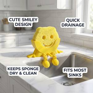 Portaspugna da appendere con drenaggio per Scrub Daddy, divertente supporto per spugna da cucina per lavello e piano di lavoro - Product Image 6