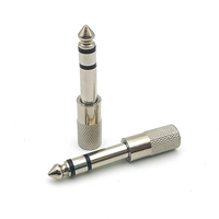 Nouveau laiton nickelé 6.35mm 1/4 pouces mâle 3 pôles prise à 3.5mm stéréo femelle Jack Audio casque adaptateur connecteur