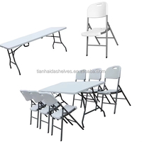 Table de repas d'extérieur pliable légère en plastique au design moderne pour le camping, les barbecues, les écoles, les parcs et les hôpitaux