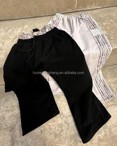 Hochwertige OEM maßgefertigte Oversize Frottee lockere Baumwoll Baggy Jogginghose mit weitem Bein für Herren Hohe doppelt taillierte Sweatpants für Männer - Product Image 2