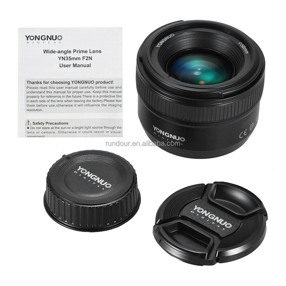 New YONGNUO YN35mm F2 F2N Camera Lens Wide-Angle AF/MF Fixed/Prime