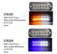 Feux latéraux de camion 12-24V 18W 36W 6LED 12LED Feux stroboscopiques fins Feux latéraux d'avertissement LED