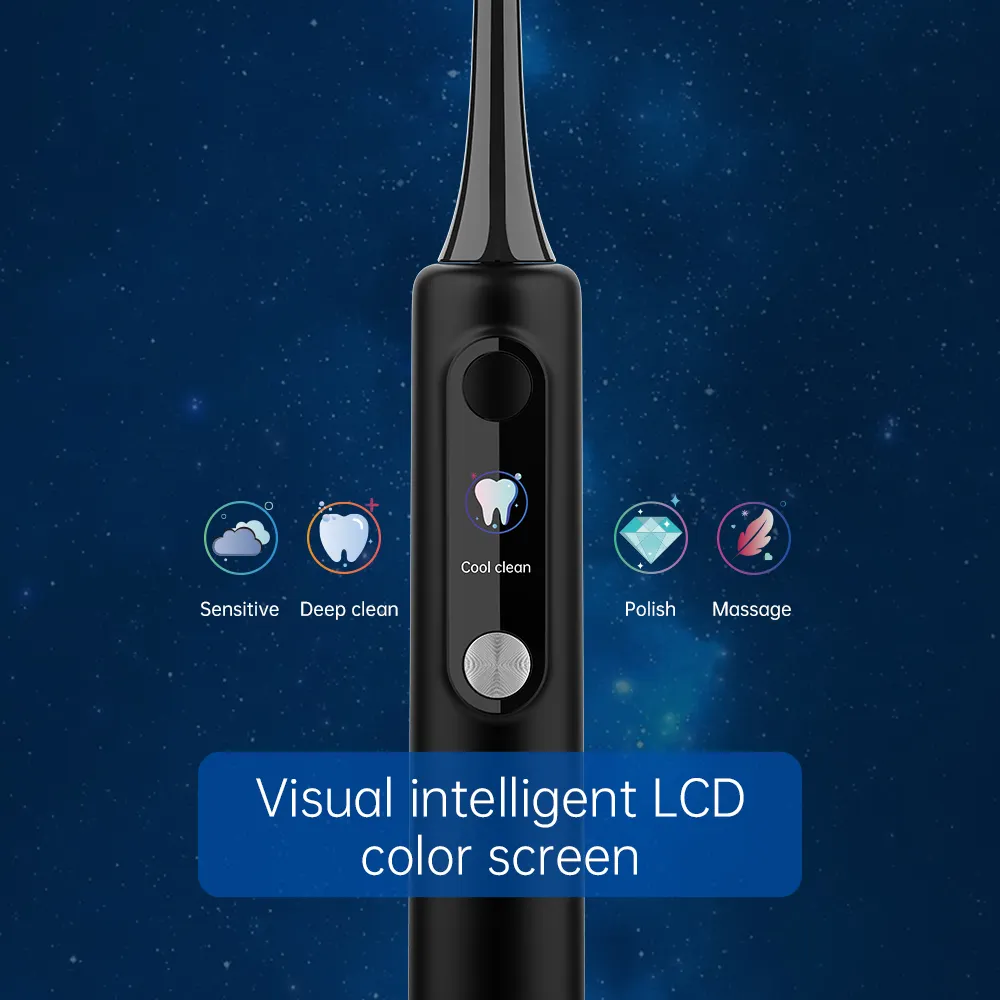 Escova de dentes elétrica inteligente, faça você mesmo, disponíveis, escova de dentes elétrica com tela lcd