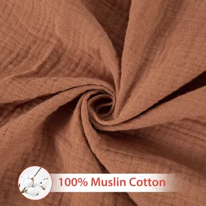 100% Cotton Muslin Thick Baby Sheet Solid Soft Breathable Fitted Crib Sheets