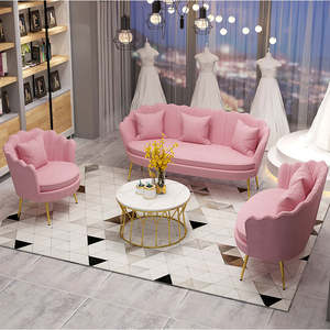 Canapé nordique simple moderne en velours et métal pour salon à la maison et réception <span class=keywords><strong>de</strong></span> bureau pour hôtels et appartements - Product Image 2