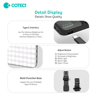COTECi Éclairage photographique portable d'extérieur à 60 LED, trois couleurs 2500-6500K, pour appareil photo reflex numérique, selfie, diffusion en direct, beauté et prise de vue sur téléphone