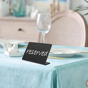 Atacado personalizado sinal de mesa dupla face preto fosco acrílico placa acrílica sinal vazio casamento sinais