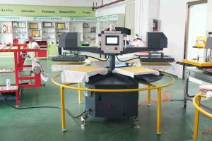 J Totalmente automático de doble cabezal Seis estaciones Prensa plana Sublimación neumática Máquina de prensa de calor de hierro 40*60 - Product Image 6