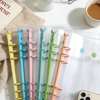 Protège-cahier A5 en PVC transparent avec spirale, motif étoile scintillante, 2 boutons-pression, enveloppes pour argent, organisateur de journal/album pour cadeaux/promotions