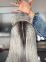 SHY Mini Topper Capillaire Lisse Soyeux en Cheveux Humains Vierges Premium, Base à Clipser pour Remplacement Capillaire sur Petite Zone, OEM ODM