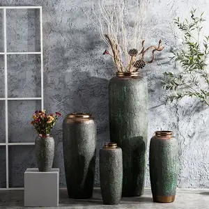 De gros cylindre 16x30-Vase de sol en céramique moderne, 1 pièce, Arrangement de fleurs séchées, redécoration de salon, Vases élégants pour sol en céramique