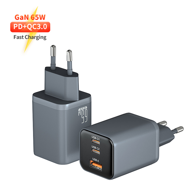 Wholesale Usb Type-C PD Wall Gan Charger 65w Super Fast Charger Adapter for Laptop/Tablet/Phones