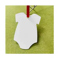 2022 Baby Onesies Shaped Personalized Metal Photo Gloss White Sublimation Christmas Ornaments Aluminum Blank Ornaments