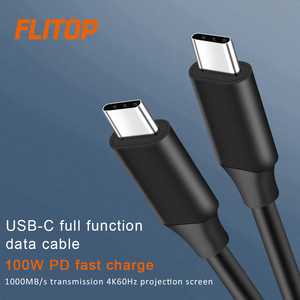 Factory Wholesale Black 1000Mm 3.3Ft Usb <strong>Type</strong> <strong>C</strong> to <strong>C</strong> 4K Display Usb3.2 Gen2 <strong>Cable</strong> 5A 100W Pd 3.1 Fast <strong>Charging</strong> 20Gbps Data <strong>Cable</strong> - Product Image 2