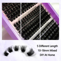 Extensions de cils individuels en grappe, épais et denses, effet thermofusible 160D/180D/200D