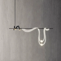 Lampe suspendue longue et moderne de luxe, directement de l'usine, pour salle à manger, lampes créatives linéaires LED, lustre de restaurant
