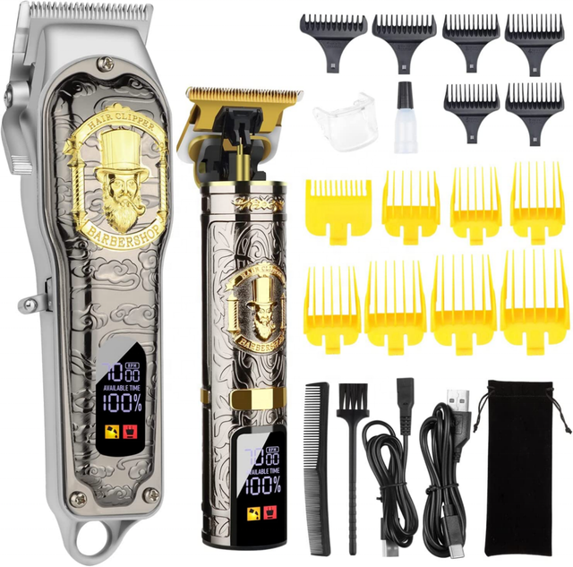 HIENA Professional Electric Hair Trimmer LCD Display Barber Special Hair Clipper USB Charging