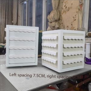 Estante de almacenamiento de joyería de protección del medio ambiente eléctrico automático blanco PU cuero giratorio soporte de exhibición de joyería - Product Image 2