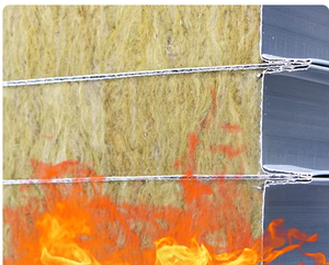 Panneau sandwich en laine minérale pour isolation thermique, pour revêtement <span class=keywords><strong>de</strong></span> toiture d'entrepôt - Product Image 3