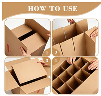 Boîte en carton ondulé rigide oblongue personnalisée LEBO, écologique, recyclable, à compartiments, pour vin