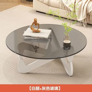 Hot bán hiện đại vòng trong nhà Bàn cà phê cao cấp và tối giản Kính Bàn cà phê phòng khách đồ nội thất bán buôn - Product Image 4