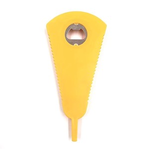 Multifunctional Key Shape Bottle Opener Yellow Plastic With Stainless Steel Cap Opener For <b>Beer</b> And Can Opening - Product Image 1
