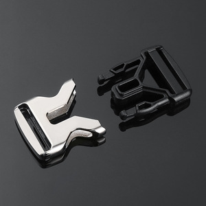 Hebilla de Doble Punta Jiuyuan de Aleación de Zinc, Plateada y Negra, Ajustable, para Accesorios de Bolsos - Product Image 3