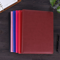 Cartera de lujo de negocios Carpeta de archivos hecha a mano con ranuras para tarjetas Calculadora Cartera de cuero PU