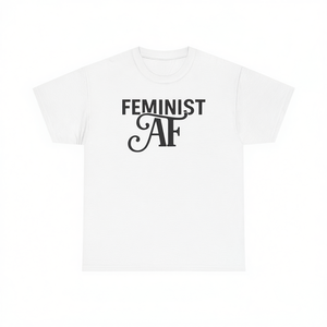 T-shirt Femminista Af bianca girocollo unisex casual con stampa - Product Image 3