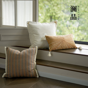 Federa decorativa per la casa tessuto da soggiorno fodera per cuscino fodera per cuscino in cotone 80% 20% ramiè in bambù - Product Image 6