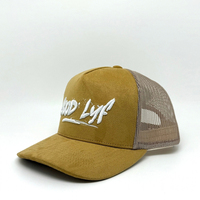 Casquette Trucker en Suède et Maille Premium, Casquette de Baseball à 5 Panneaux, Broderie de Logo Personnalisé, Snapback, Vente en Gros, Fabricant OEM ODM