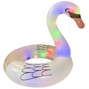 Flotador de tubo de piscina de natación, tubo de agua de 48 pulgadas, anillo de natación, anillo de natación de corazón con purpurina inflable con luz Led, novedad - Product Image 1