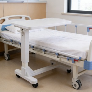 Adjustable Height Bedside <b>Table</b> With Wheels For Home Hospital Use - Product Image 2