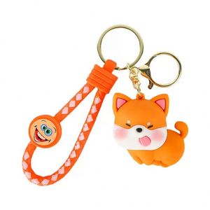 Ensemble de porte-clés Kawaii Shiba Inu pour couple, adorable pendentif en PVC pour sac d'école, clés de voiture - Product Image 5