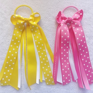 Imprimer Léopard à pois <span class=keywords><strong>chevron</strong></span> ruban enfants porte-queue de cheval cheveux arcs gland rubans Streamer queue de cheval cravates pour les filles - Product Image 5