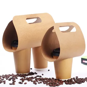 Groothandel Eco Vriendelijke Drankjes Koffie Takeaway Wegwerp Papier Bekerhouder