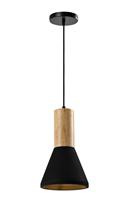 Lustre suspendu en métal et bois, style simple et luxueux, fabrication directe d'usine, lampe d'éclairage intérieur pour la décoration, E27, métal + bois + ciment
