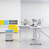 Bureau d'angle en forme de L réglable OMNI avec contrôleur de mémoire, bureau d'angle réglable en hauteur