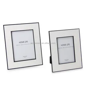 YJF005 Fashion simple style white wedding picture frame soggiorno modern photo frame cornici per foto in legno in pelle