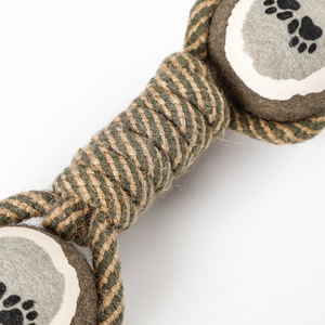 Jouet en corde pour animaux de compagnie, boule en chanvre, durable, à mâcher, pour chiens de taille moyenne et grande, couleur grise - Product Image 2