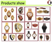 Montre unisexe étanche en résine noire et bois d'olivier, bracelet à maillons en bois et résine, style décontracté et professionnel, affichage jour/semaine