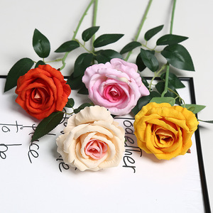 ดอกกุหลาบกำมะหยี่ขนาดใหญ่ ก้านเดี่ยว ดอกไม้ประดิษฐ์ ดอกไม้ตกแต่ง - Product Image 3