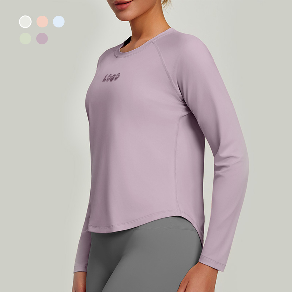 Custom Active Wear Gym Tops Back Mesh Design Naked Feel Breathable Quick Dry Workout Running Long Sleeve Yoga T Shirt for Women