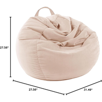 Pouf en velours côtelé beige (housse uniquement) doux et de qualité supérieure, rembourrable, pour organiser les jouets en peluche des enfants