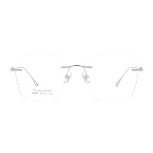 Lunettes sans monture Pure White Moonlight pour femmes 68022, monture rectangulaire légère en titane - Product Image 1