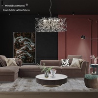 Luminaire suspendu circulaire LED doré pour café, chambre à coucher, KTV, projet personnalisé, luminaire suspendu préféré des designers